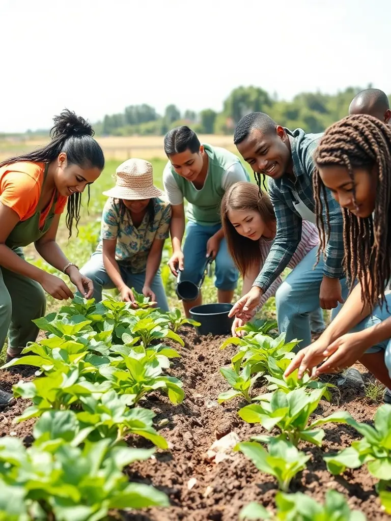 A picture of association members collaborating with local farmers to implement strategies that minimize agricultural damage caused by wildlife, such as installing protective fencing.